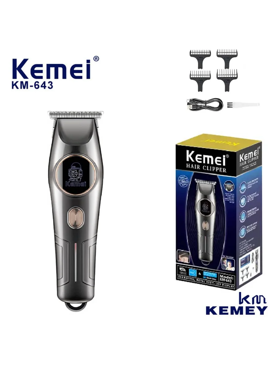 

Low Noise Barber Cordless Hair Trimmer Km-643 Strong Power Best Rechargeable Professional Hair Clippers For Man