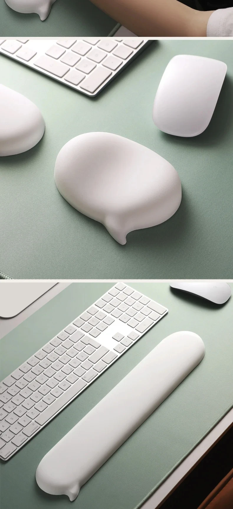 Chat Bubble Silikon-Handgelenkauflage Tastaturunterlage Ergonomische Schreibtischunterlage für Büro und Gaming 5 Farben 6 Stiloptionen – Detail 10