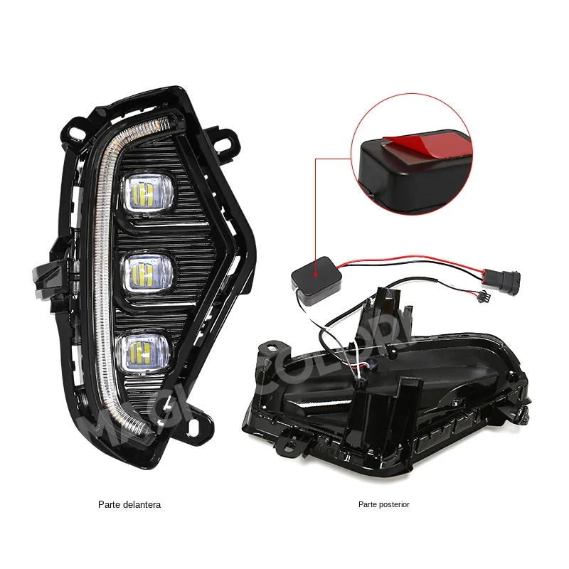 Lámpara de circulación diurna DRL, luces Led antiniebla Toyota RAV4 2019 2020, señal de giro, accesorios de luz diurna