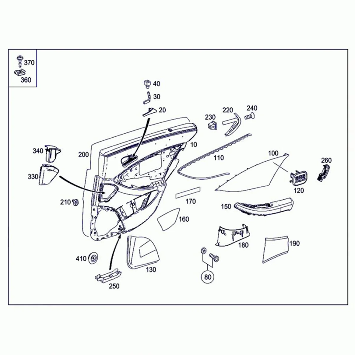 1Pair Inside Inner Door Handle Cover Trim Door-Pull Handle for Mercedes Benz E CLS Class S211 W211 W219 2003-2009—L49A