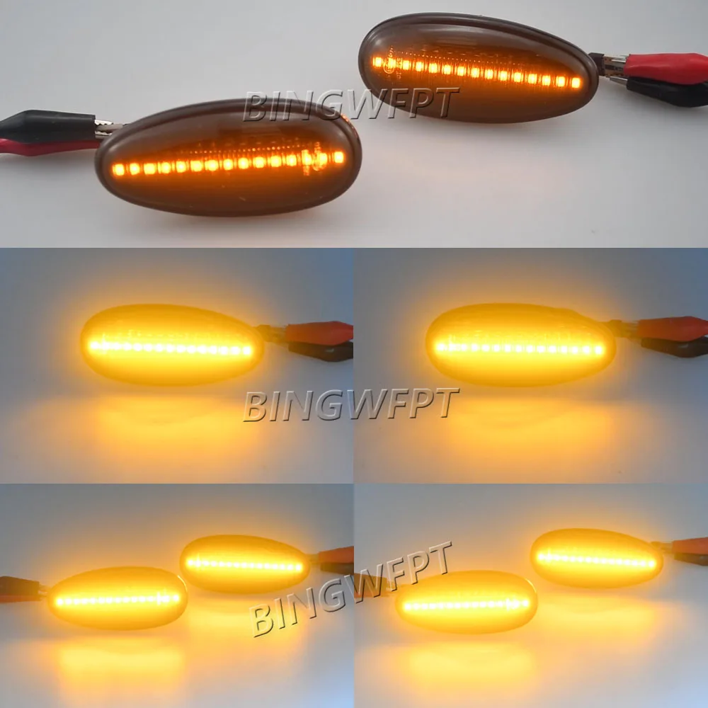 2x LED Dynamic Side Marker Lights Turn Signal Lamps For Mitsubishi Lancer 8 Montero 3 Pajero 3 Outlander 1 Delica 4 i Miev Space