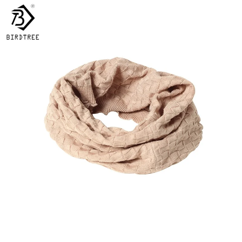 

Birdtree, 80% натуральный шелк, 15% кашемира, шарф, женские теплые однотонные шарфы, осенне-зимний новый подарочный чехол на шею, черный, белый A5D713JF