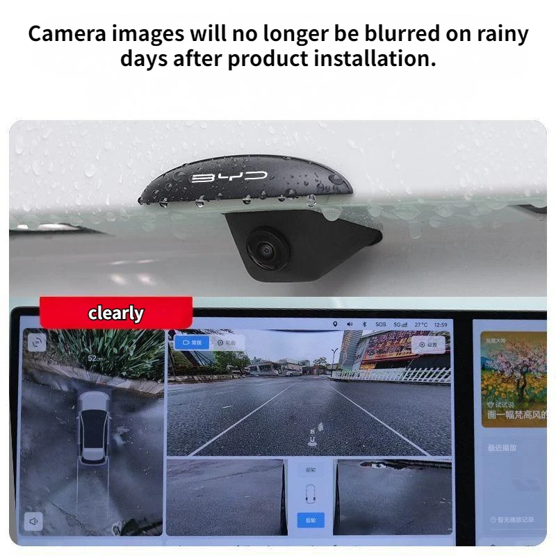 BYD كاميرا خلفية غطاء للمطر ل BYD دولفين تصفح Atto 3 يوان زائد ختم دولفين سونغ زائد Atto 2 سيليون القرش النورس ABS