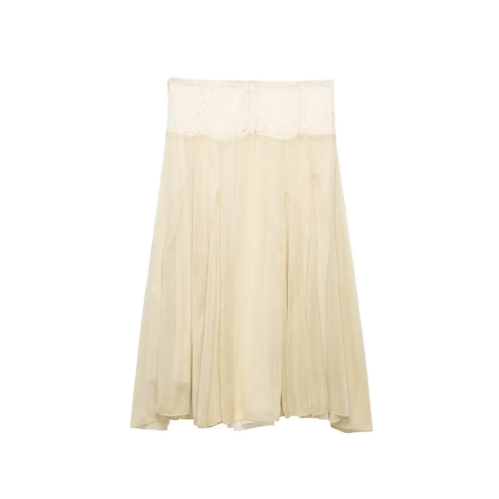 KONDALA Schicker Vintage Drapierter Moderner Patchwork-Party-Maxirock – Modischer Frühling 2026 Reißverschluss-Midirock für Damen im High-Street-Stil – Detail 3