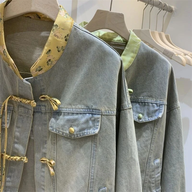 Pardessus en jean à manches longues pour femmes, veste en jean décontractée, fouet de conception, nouveau, coréen, automne, printemps