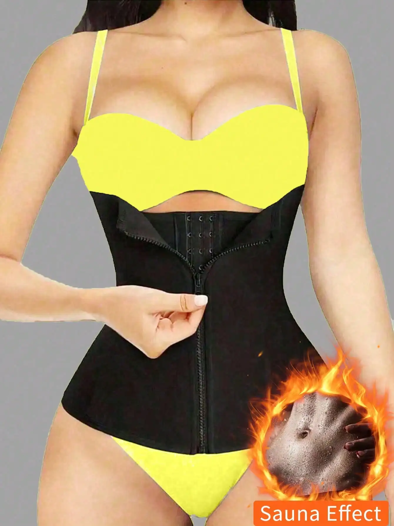 여성용 스포츠 허리 트레이너, 허리 트레이닝 코르셋 - 조절 가능한 후크 앤 아이 클로저 포함, 복부 조절 강화, 적합