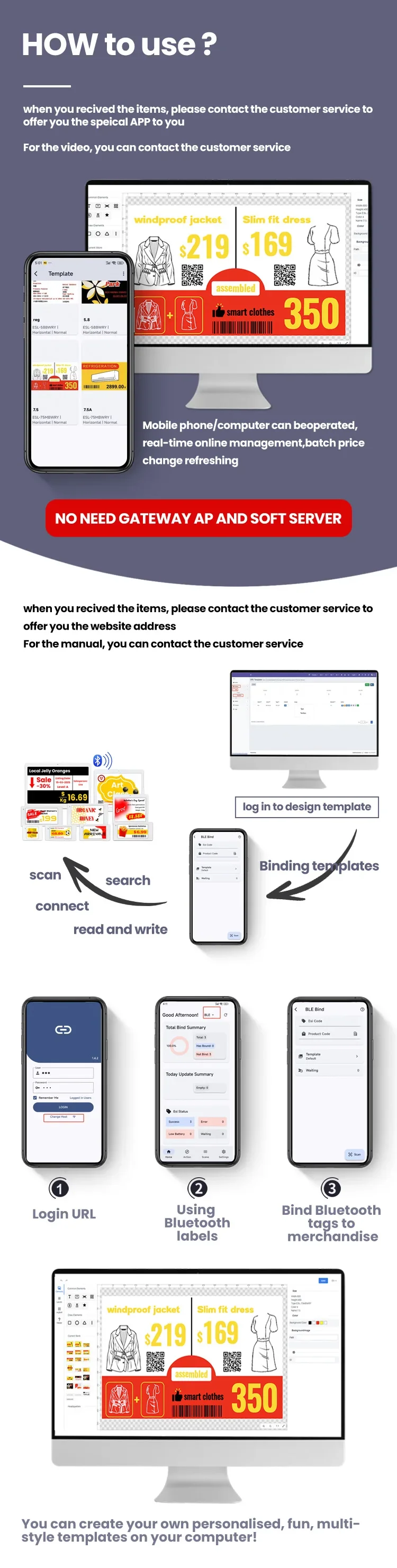Prezzo Smart Tag 2 cartellini dei prezzi elettronici Digital Ble da 3,5 pollici per negozi
