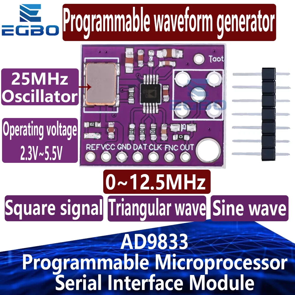 1 ~ 10 قطعة AD9833 AD9833BRMZ معالج دقيق قابل للبرمجة 0-12.5 ميجا هرتز شرط مربع DDS وحدة مولد الإشارة وحدة الواجهة التسلسلية