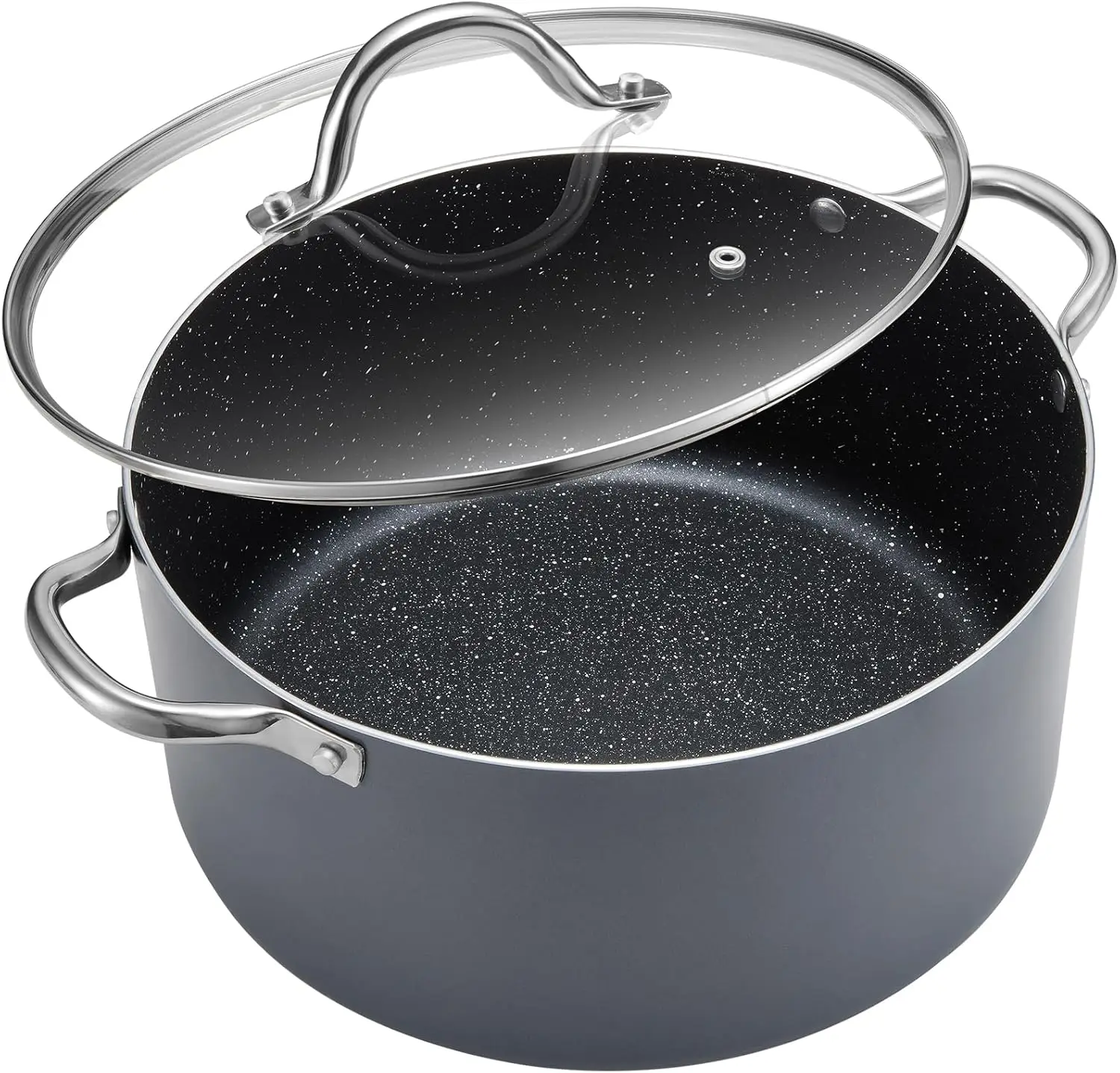 

Large 12 Quart Non-Stick Stock Pot with Lid, Induction Compatible for Soups and Stews