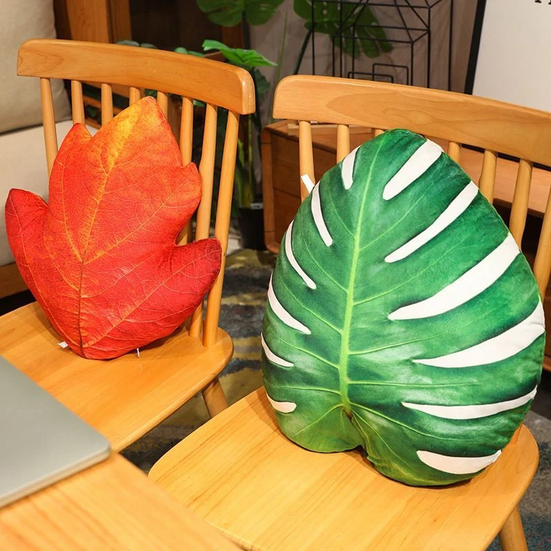 40-50CM Realistic Plant Leaf Series Plush Toys Ginkgo Leaf Green Leaf Hawthorn Leaf Red Maple Leaf Turtle-back Leaf Dolls