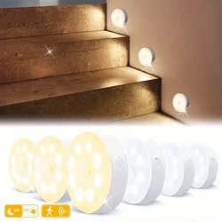 LED Human Motion Sensor Lights Bedroom Night Light USB Rechargeable Stairs Corridor Room Wardrobe Lighting Room Decor Lamp