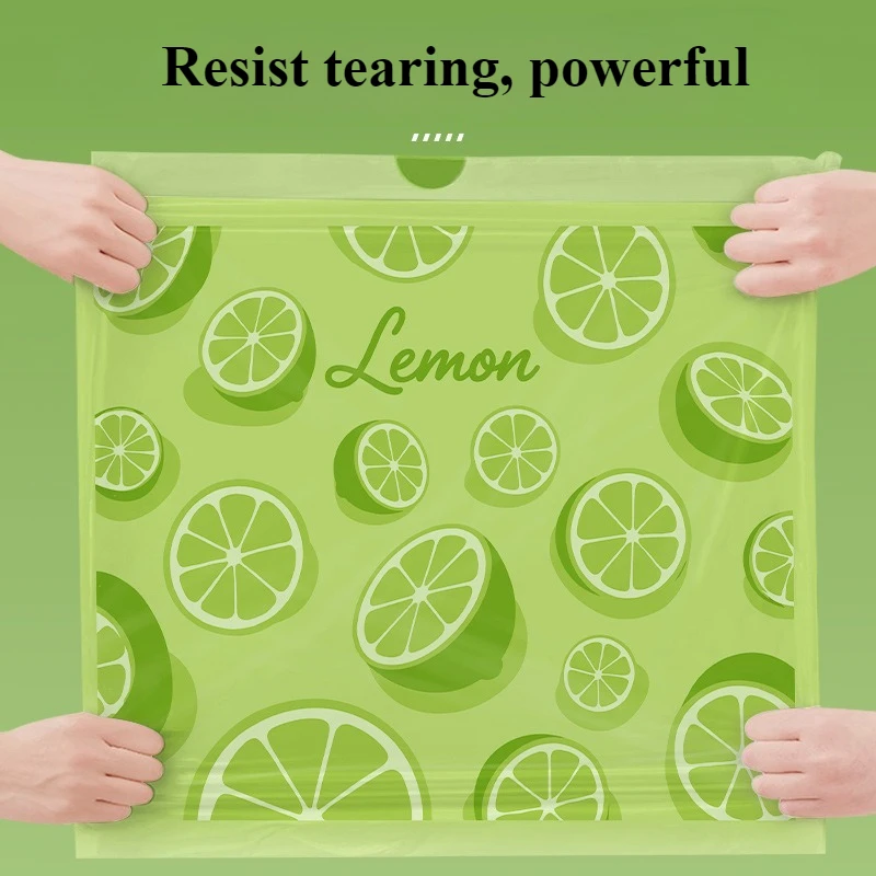 50/100-Pack Lime Green Printed Pattern Trash Bags, Tear-Free Drawstring Printed Trash Bags, Thickened and Enlarged Household Drawstring Plastic Bags, Office Drawstring Trash Bags