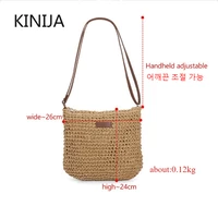 Beach Korean Straw Hat Summer Women Visor Bucket Hat Fisherman Hat Hand Weaving Panama Girl Fishing Chapeau Sun Hats Tool 6