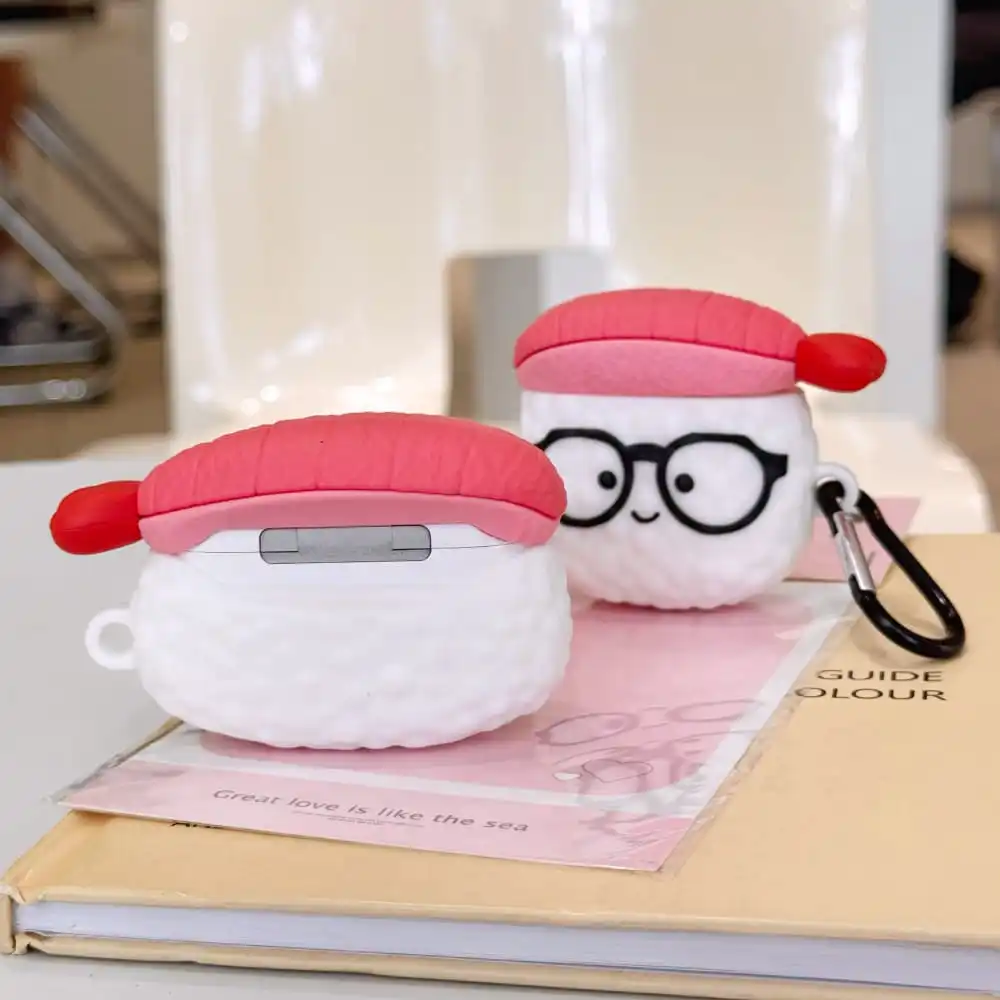 حار لطيف الكرتون نظارات السوشي حقيبة سماعة الاذن ل AirPods 1 2 3 Pro 2rd لينة سيليكون الغطاء الواقي متوافق مع Airpods 4