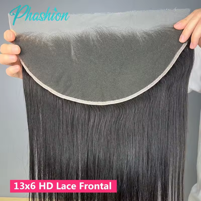 Phashion  HD 13x6 13x4 Lace Frontal Straight Pre Plucked 4X4 5x5 6x6 Swiss Full Body Closure Only Natural Black 100% Human Hair - Image 2