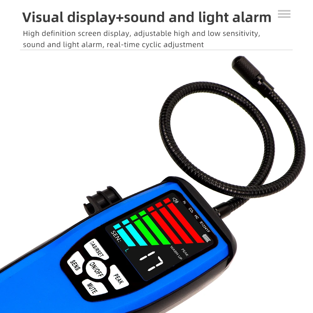 Imagem -05 - Diodo Aquecido Refrigerante Vazamento Detector ar Condicionado Refrigeração Sistema Detector de Gás Handheld Vazamento Tester Ld200