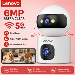 Lenovo-ワイヤレスcctv監視カメラ,自動追跡,セキュリティ保護,ベビーモニター,デュアルレンズ,家庭,屋内,4k,PTZ,wifi