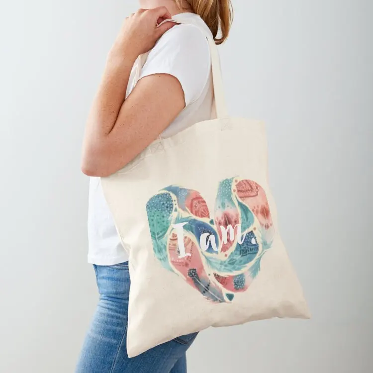 

I am with heart Tote Bag tote bag canvas Lady bag reusable shopping bags Cloth