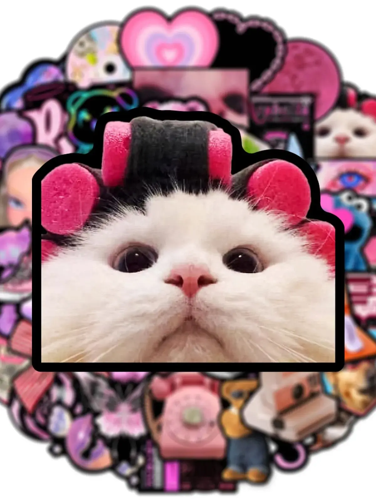 10/50 PIÈCES Rose Noir Cool Fille Dessin Animé Graffiti Autocollants BRICOLAGE Téléphone Guitare Ordinateur Portable Valise Autocollant Étanche Jouets Pour Enfants