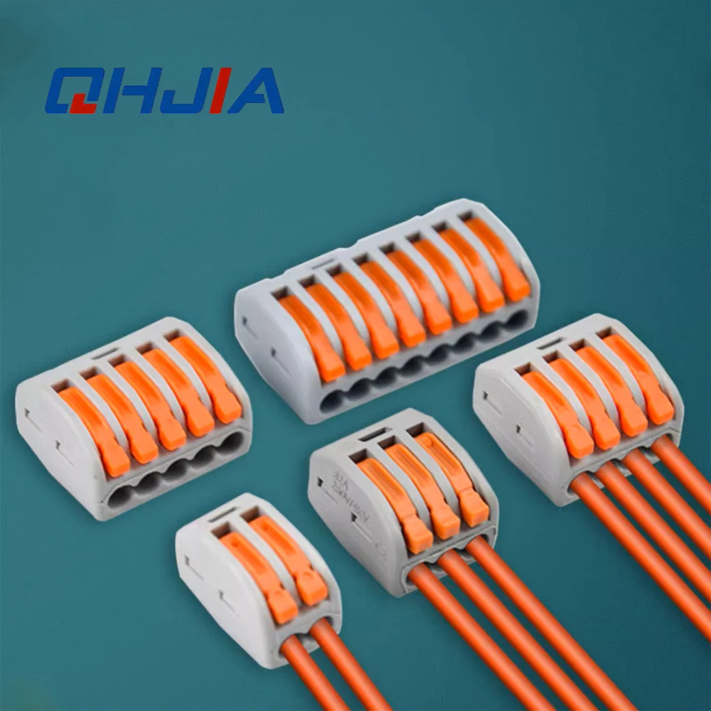 

Lever-Type Quick Wire Connector Tool-Free Push-In 2-8 Position PC/Cu Core Anti-Corro High-Conduc, Reusable AWG22-12 Home/Indust