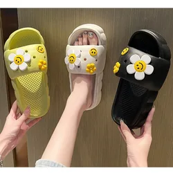 Home House Slippers Cloud Women Flower Summer Non Slip Slides Indoor Outdoor Shoes Flat platform Funny Female Sandals EVA Thick