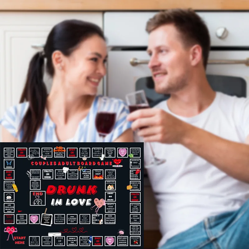 لعبة الأزواج للبالغين، لعبة التاريخ الليلي، ألعاب الطاولة الإبداعية في حالة سكر في الحب