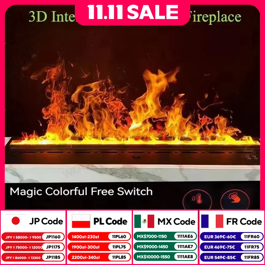 Chimenea nórdica integrada con imitación de fuego para sala de estar, chimenea atomizadora 3D, chimeneas eléctricas decorativas de lujo