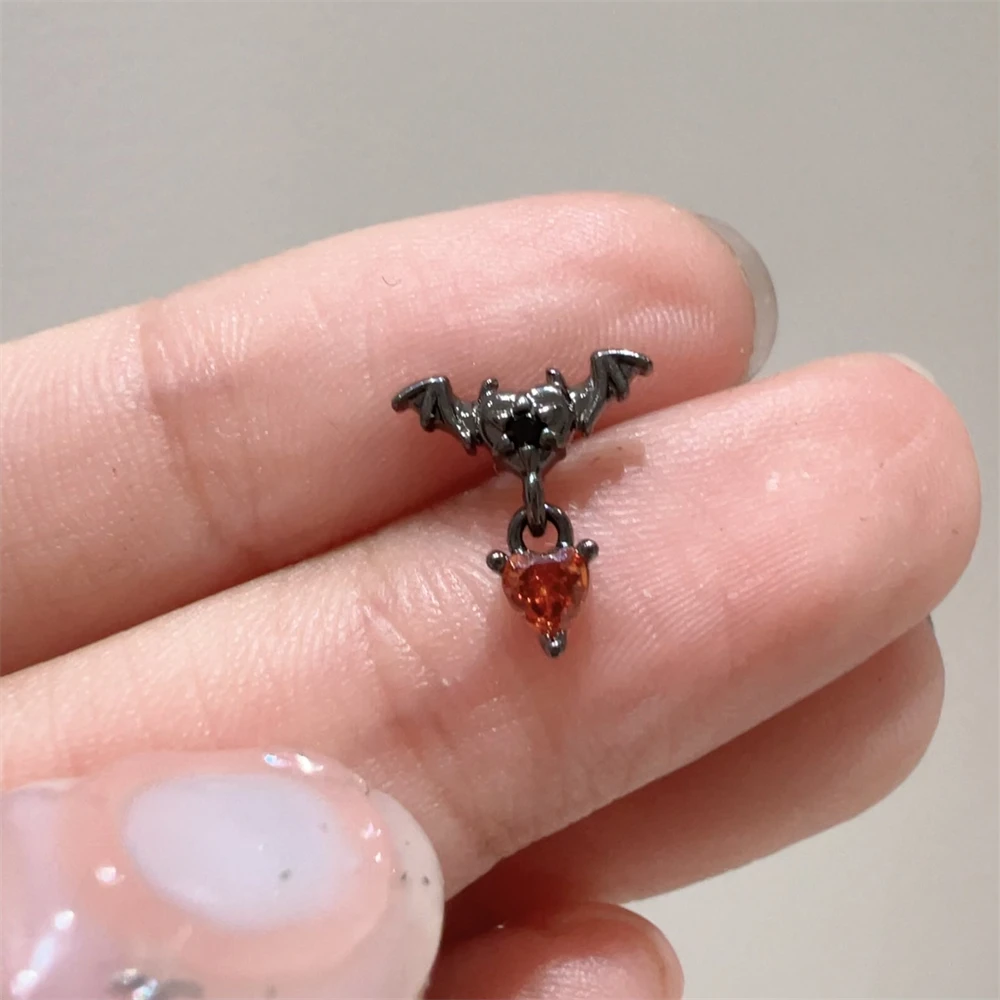 1 pcs Punk Zircon Spider Web Ear Bone Nail For Women 316L Stainless Steel Inoxidable Earrings for Women Conch Piercing Jewelry view 6
