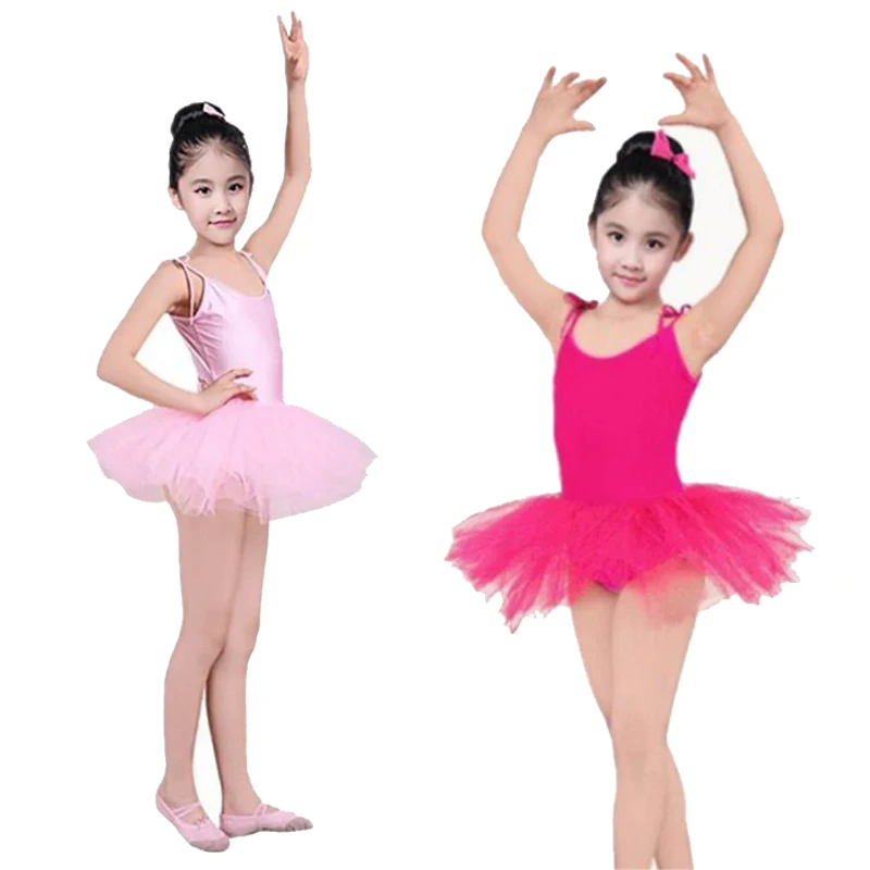 Kids Ballet Dress Solid Suspender Ballet Skirt Elegant Tutu Children Dance Costumes Girls Ballroom Ballet Outfits Stage Clothing