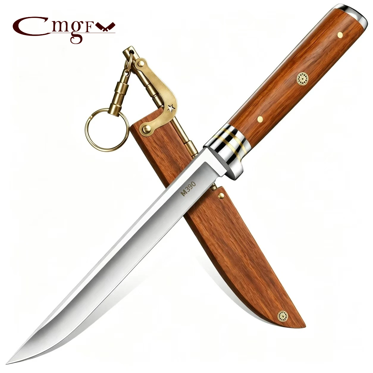 Japanese Chef Knife M390 High-Carbon Stainless Steel Kitchen Knife for Meat Vegetable and deboning Wood Handle for Home Cooking