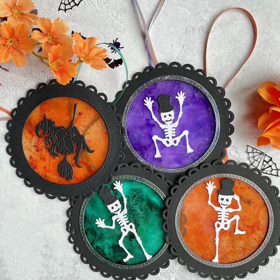 3/pcs Halloween Dies Skull DanceCuts for Card Making Scrapbooking Dies Metal Couple Cutting Dies new 2020 Craft Border Dies