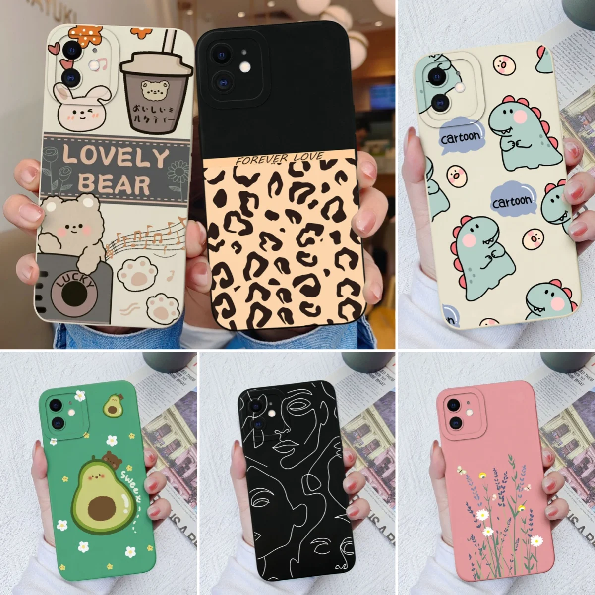 For Iphone 11 Pro Max Shell Case Bear Soft Smooth Liquid Silicone Full Coverage Anti Choc Phone Back Cover For iphone11 11ProMax