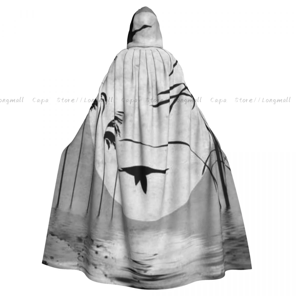 Cosplay Medieval Costumes Grunge Sunset Horizon Heron Birds On The Lake River Bushes Cloak Capes Robes Jackets Coat Carnival