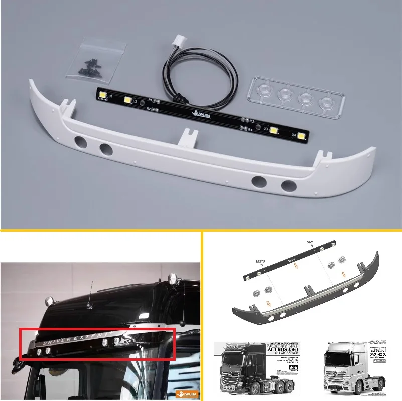 

1/14 Led Sun Visor Light Decorative Roof Lighting For Tamiya Rc Tractor Truck For Actros 3363 1851