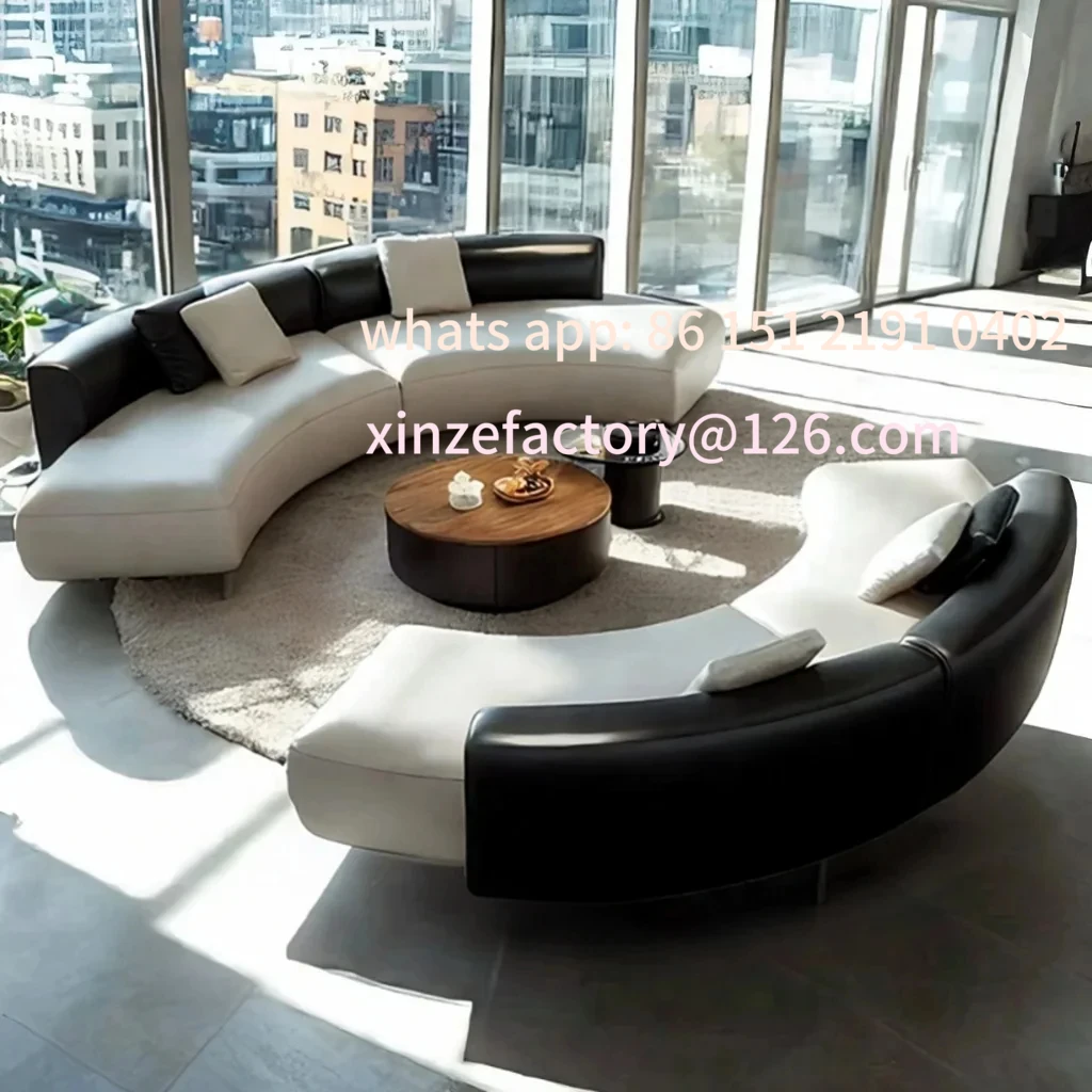 منطقة صالة مكتبية قابلة للتخصيص أريكة منحنية