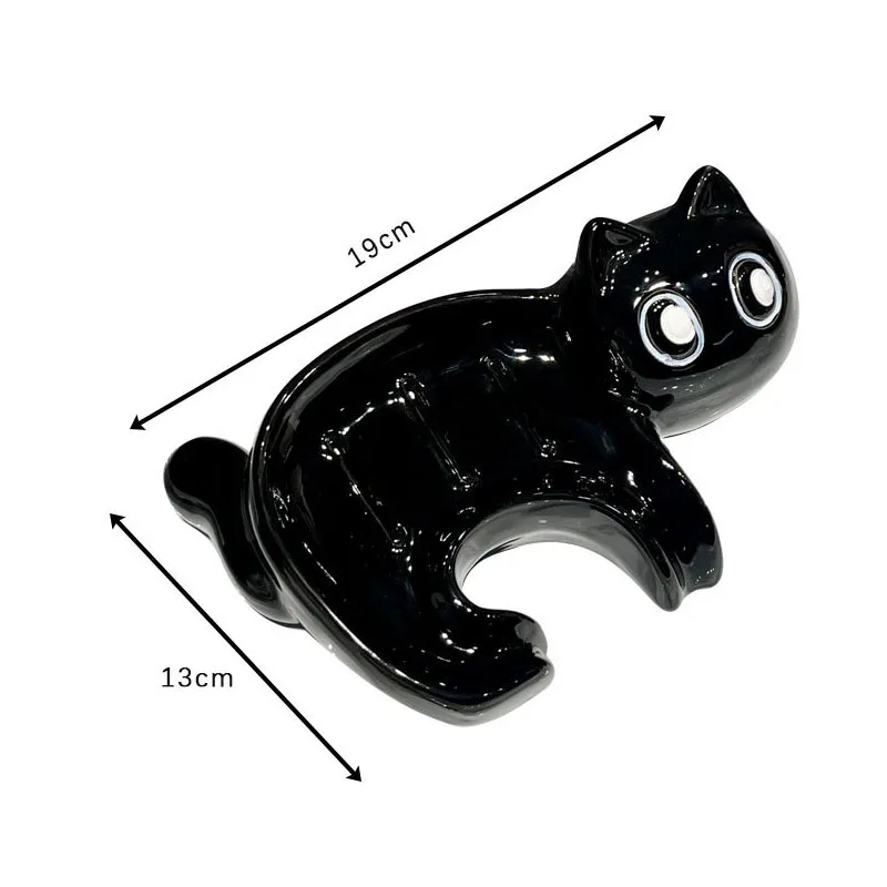 Cute Cat Drain Soap Holder Container Smooth Ceramic Toilet Soap Dish Case Tray Bathroom Accessories Washroom Tools Home Decor