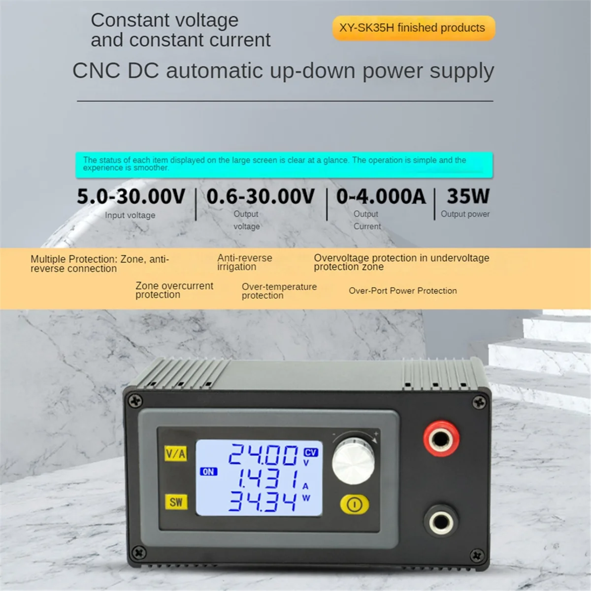 A57G-DC CNC Buck Boost Converter 80W 6-36V Einstellbare geregelte Stromversorgung Eingang Konstantspannung Solarlademodul