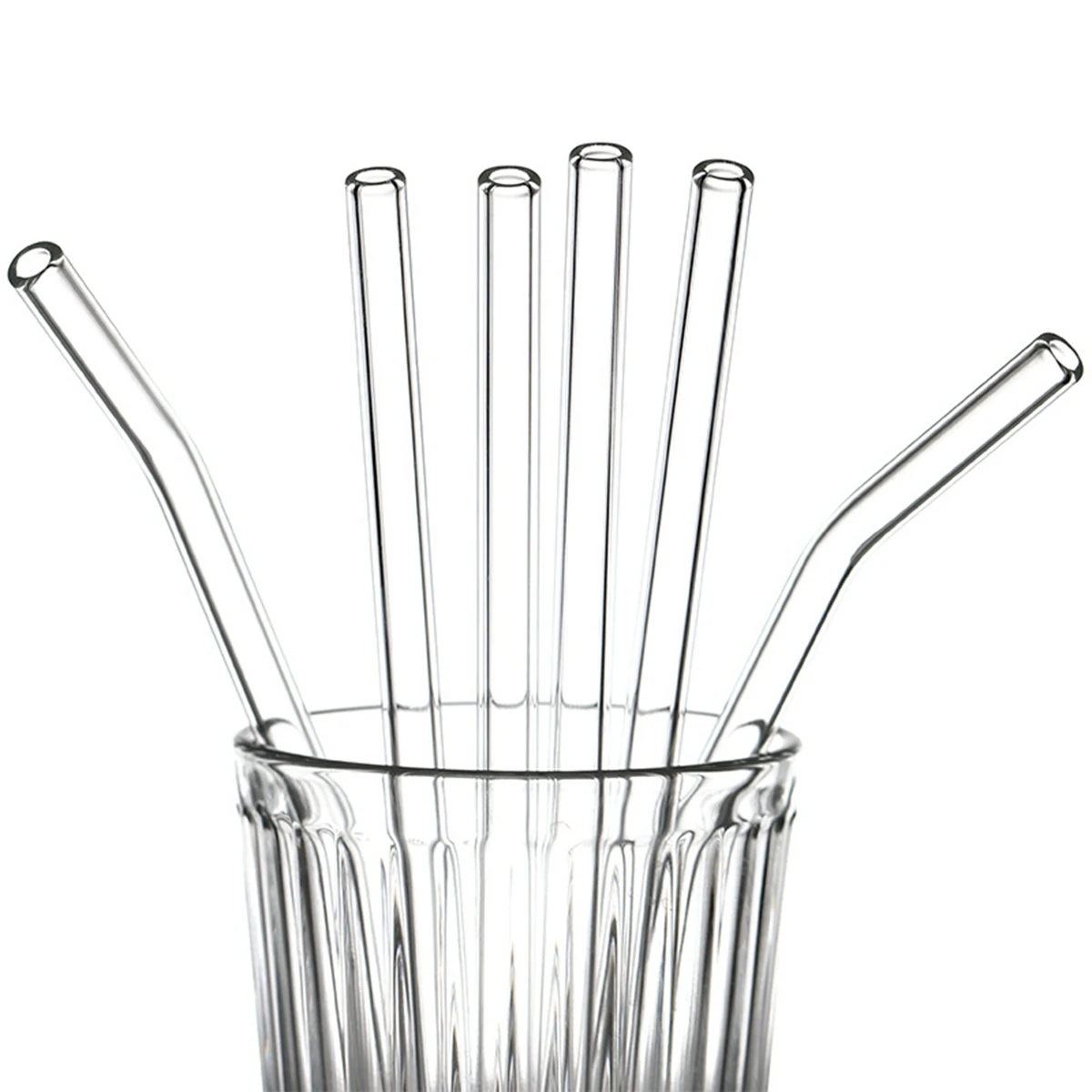 Reusable Eco Friendly Drinking Straws Glass Straws for Smoothies Cocktails Bar Accessories Bar Drinkware Straw with Brush