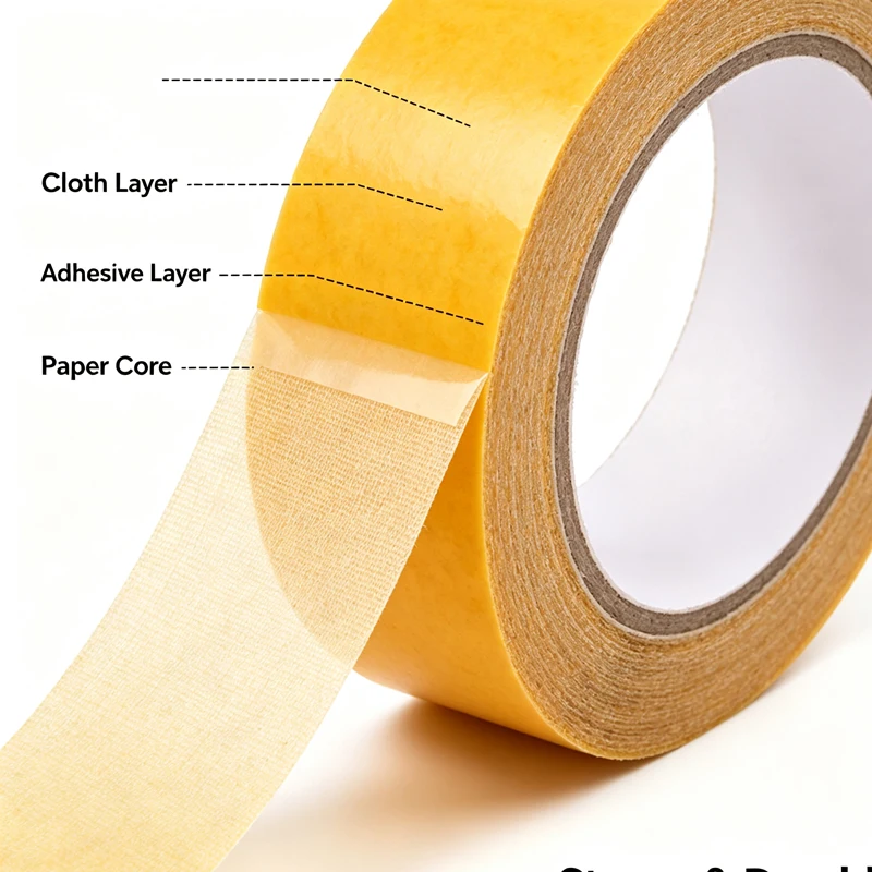 1/3/5 Rolls Super Traceless Carpet Adhesive Double Sided Cloth Base Tape Strong Fixation High Viscosity Waterproof Translucent