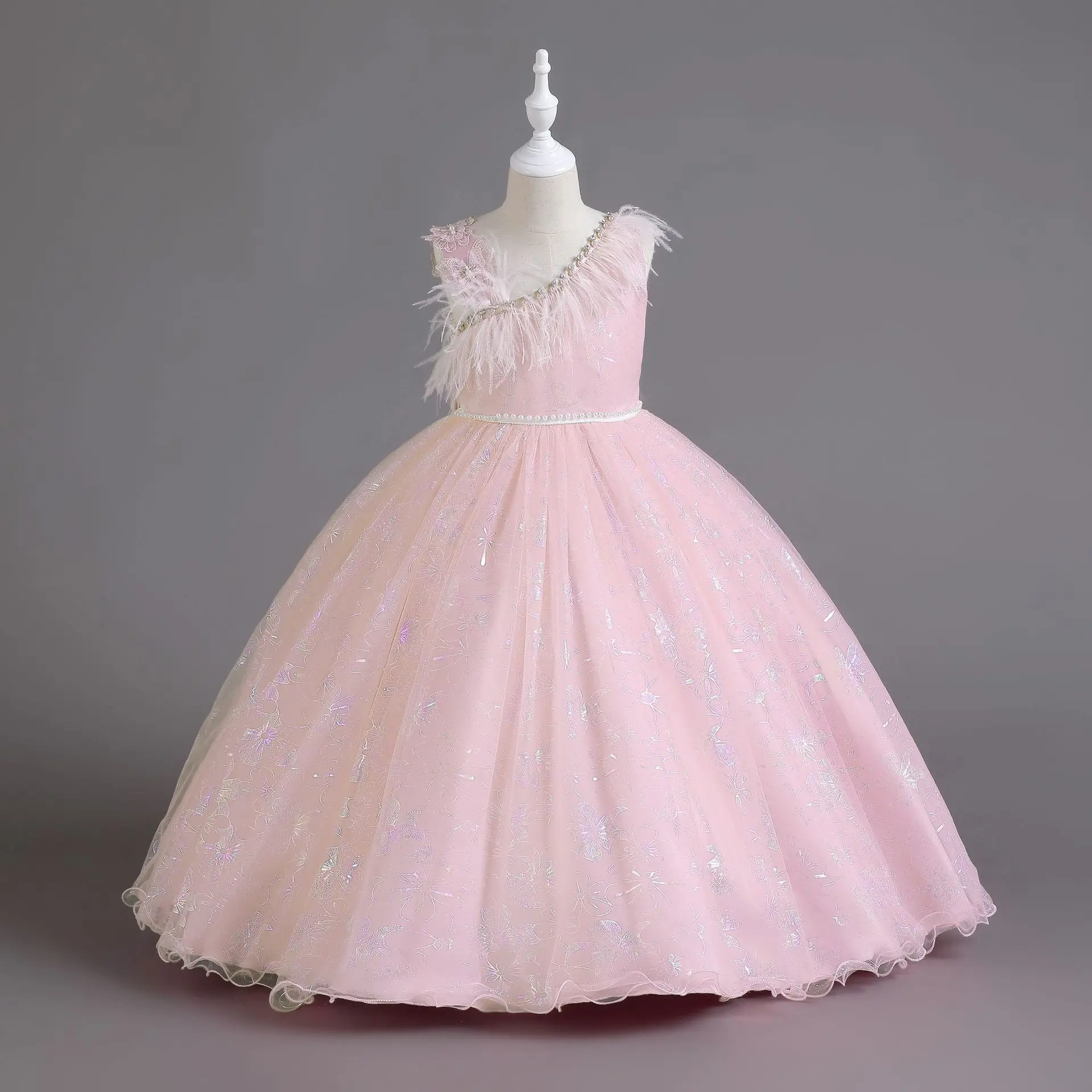 2023 Sommer Mädchen Pailletten Tutu Kleid Blumen mädchen Kleid für Hochzeits feier 4-12 Jahre Geburtstag Outfits Kleinkind formelle Gala Kleidung