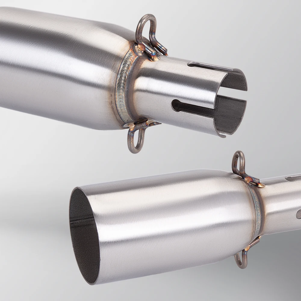 ท่อไอเสียดัดแปลงรถจักรยานยนต์เหมาะสำหรับอะแดปเตอร์28-45มม. ท่อเชื่อมกลาง51มม. ขนาดต่างๆ