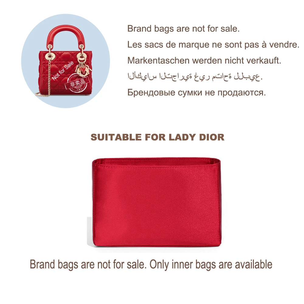 

High Quality Acetate Silk Inner Bag Organizer for Lady Dior Bag Storage Insert Inner Bag Support