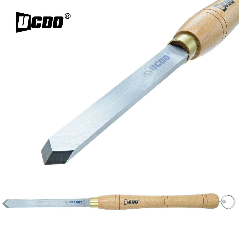 UCDO HSS 16mm Woodturning Tools Spear Scraper Straight Spear Point Neg Rake Woodworking Turning Chisel for Wood Lathe