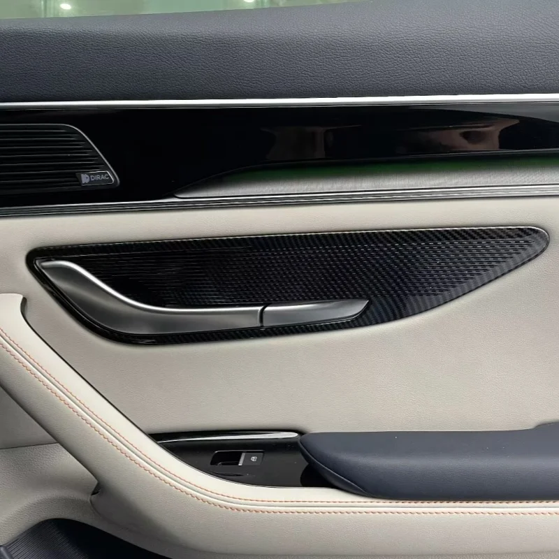 

Carbon Fiber Inner Door Bowl Handle Frame Cover Trims Car Decorative Accessories For BYD SONG PLUS EV DM-i 2020-2024