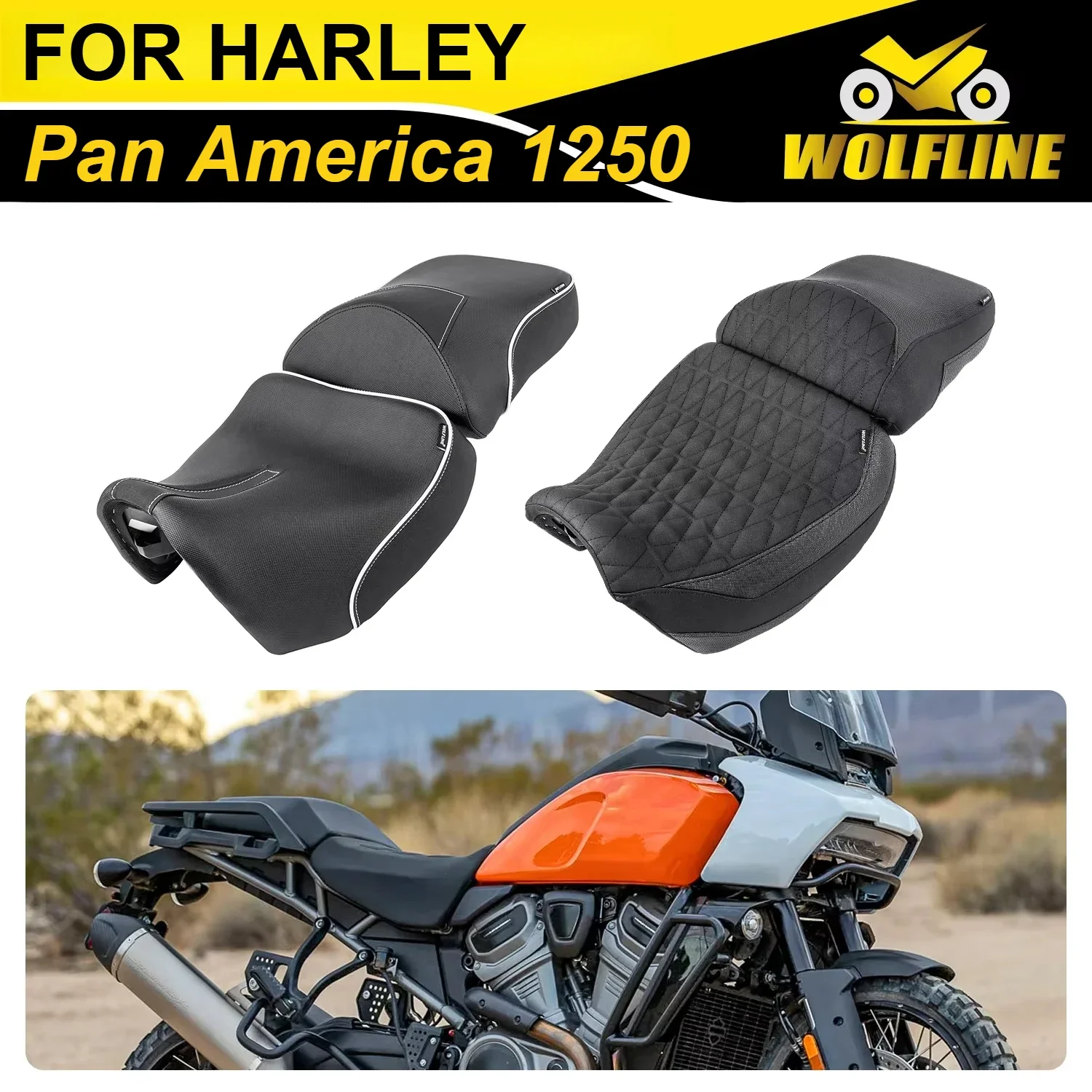 

WOLFLINE 2Pcs/Set Solo Seat Cushion&Pillion Pad for Harley-Davidson Pan America 1250 2021-2023 2022