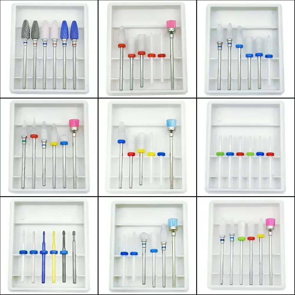6 ชิ้น/เซ็ตเครื่องตัดสําหรับเจาะเล็บ Bits แปรงเล็บอุปกรณ์เสริมเครื่องตัดสําหรับถอดเจลเคลือบเงา