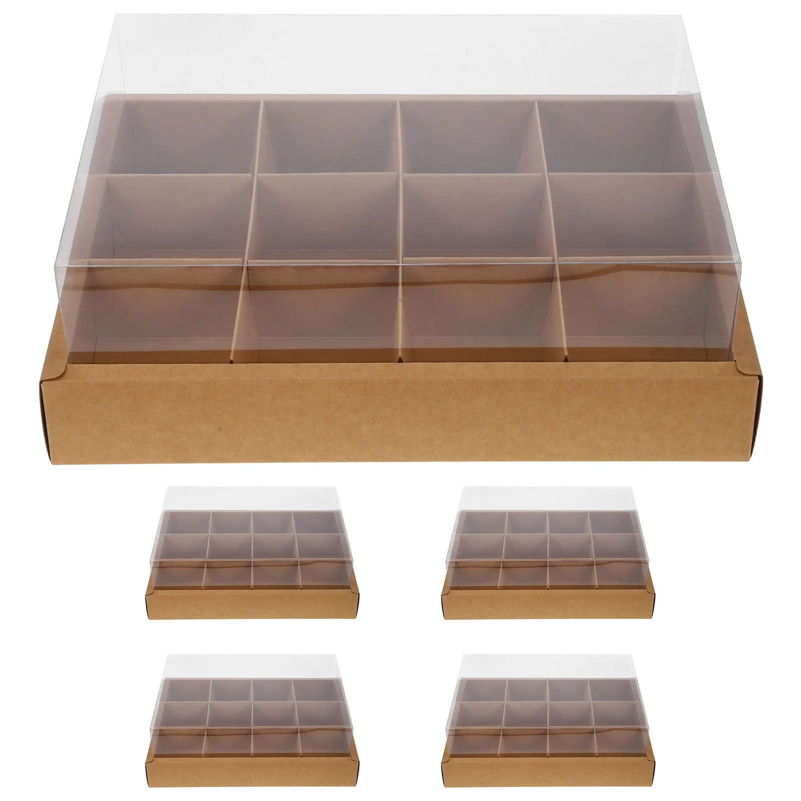 

5pcs Transparent Boxes 12-Grid Clear For Bakery Cupcake Container Cupcake Holder Display Storage Transport Packing Bulk