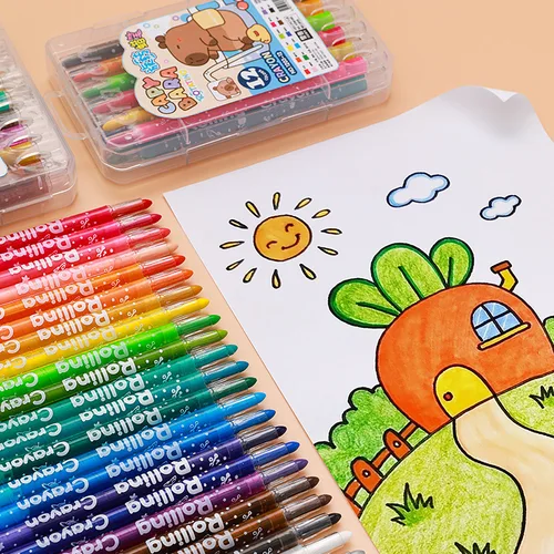Imagen 2 del producto Crayones giratorios para niños seguros y borrables, bolígrafos de colores, bolígrafos de dibujo, bolígrafos de graffiti artísticos para niños