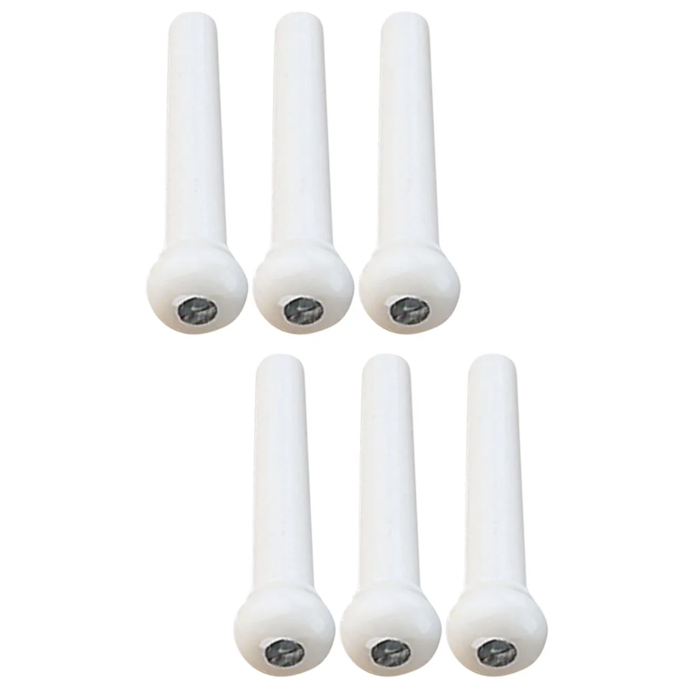 

6 Pcs Plastic Pegs Acoustic Guitar Bridge Pins with Hole Slotting for Accessories