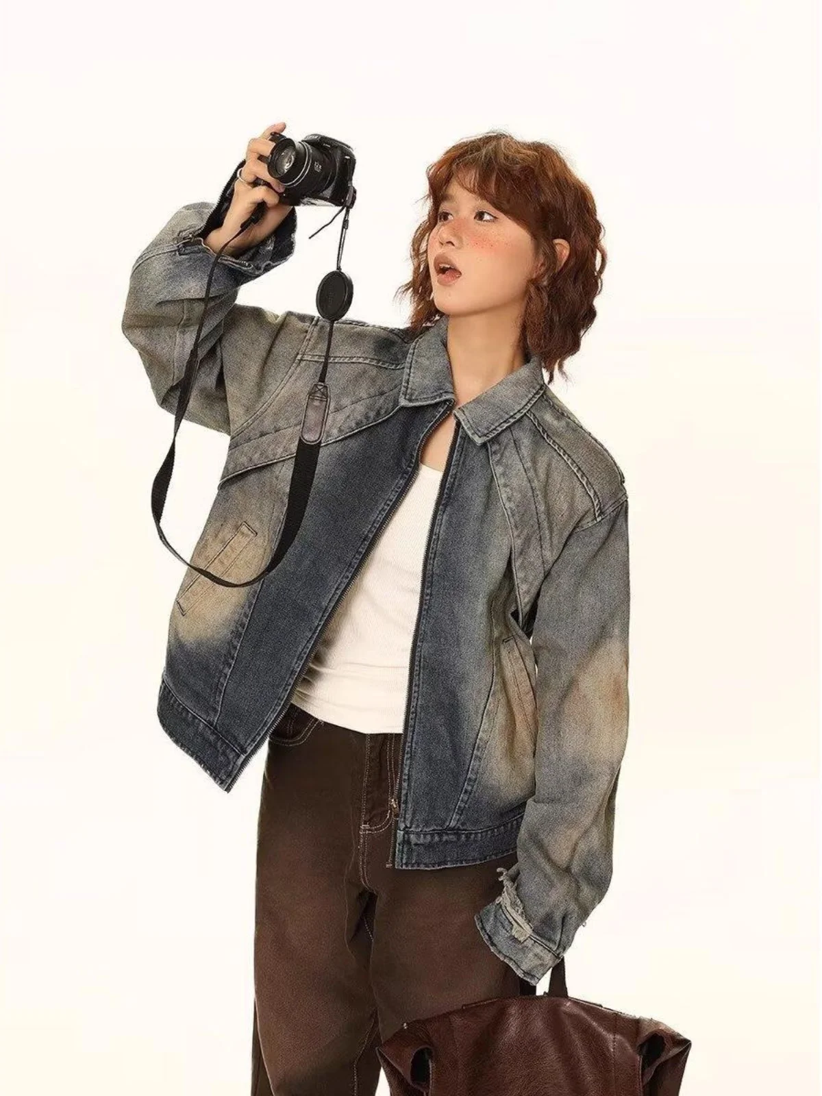 

Мужская куртка свободного кроя 2024, весенне-осенняя уличная хипстерская одежда в Корейском стиле Харадзюку, повседневная верхняя одежда со вкусом Гонконга, пальто